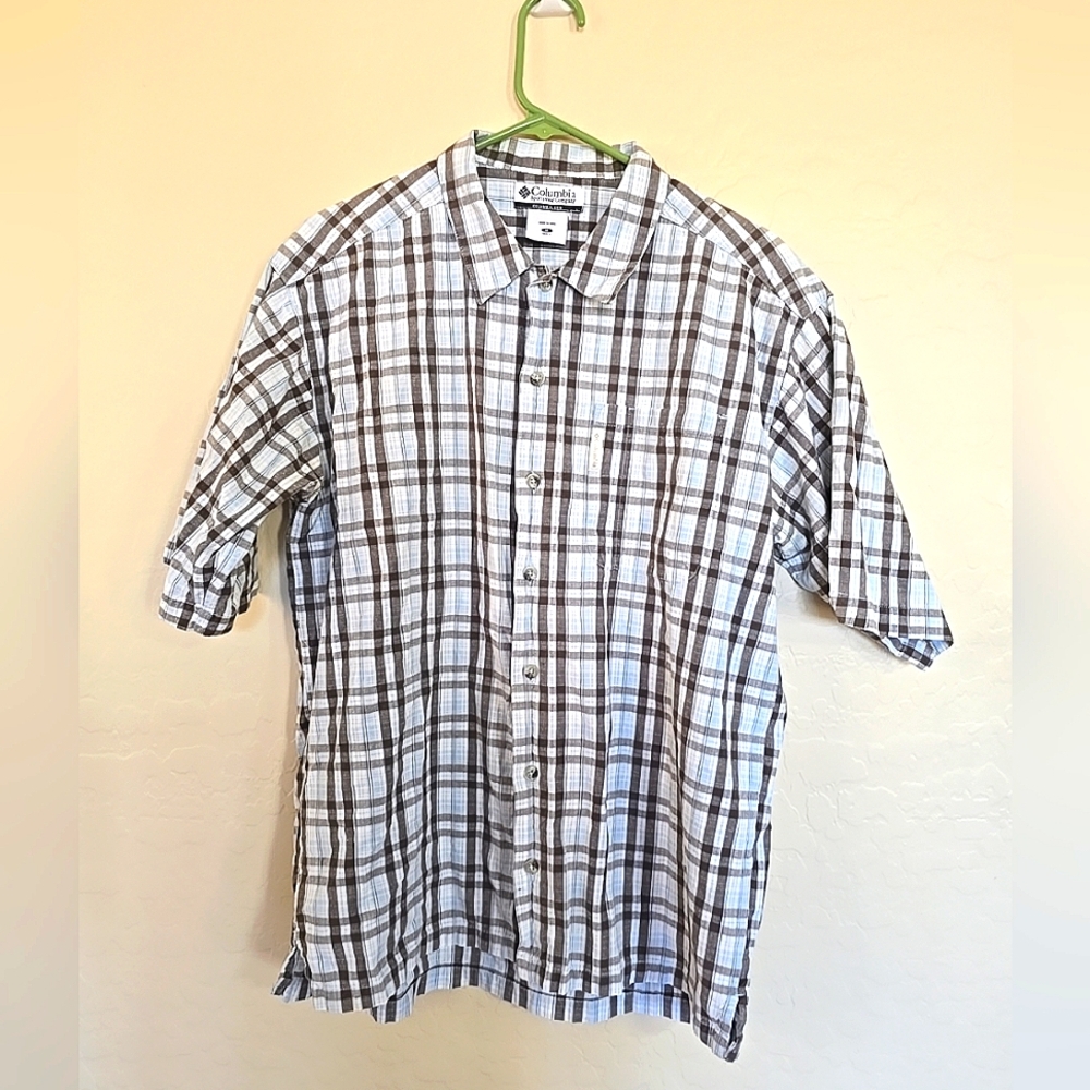 Columbia Plaid Casual Button Down Shirt Size M